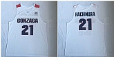Gonzaga Bulldogs 21 Rui Hachimura White College Basketball Jersey,baseball caps,new era cap wholesale,wholesale hats
